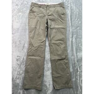 Old Navy Women Sz 12 Tall Perfect Boot Cut Favorite Khaki Pants Grey Western Y2K